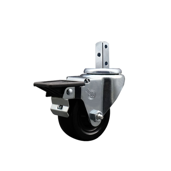 3'' Hard Rubber Wheel Swivel 3/4'' Square Stem Caster with Brake